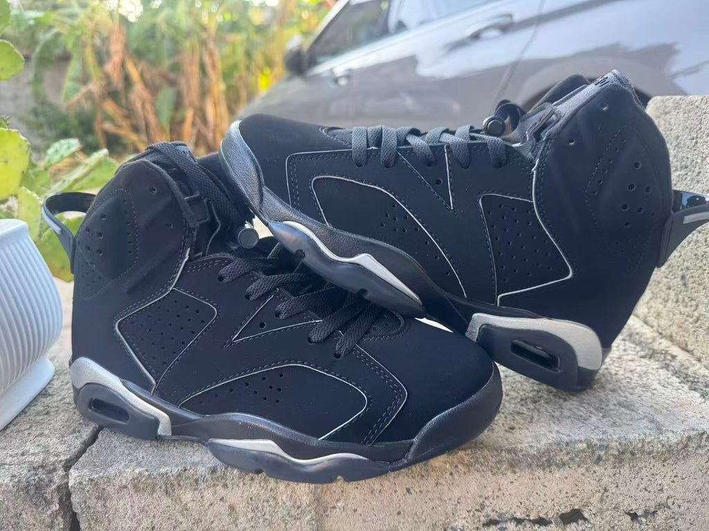Air Jordan 6 Retro Sneakers - Black and Silver