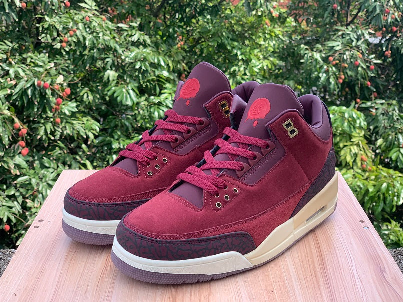 Air Jordan 3 OG Premium 'Bin 23' Sneakers - Burgundy