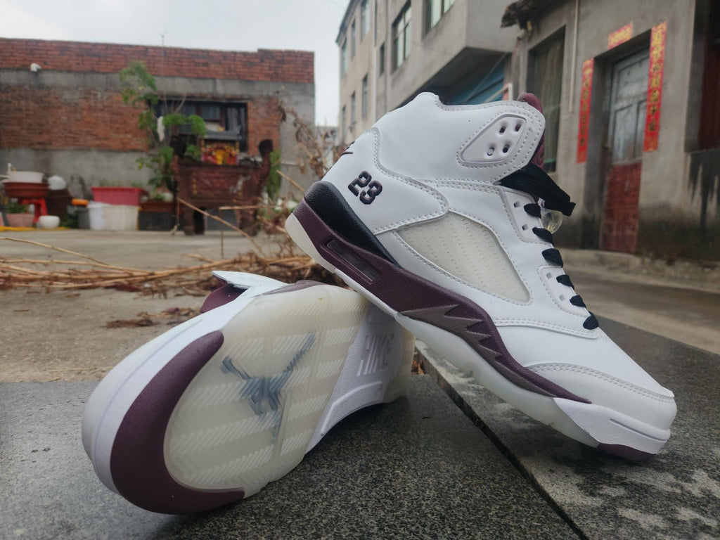 Air Jordan 5 Retro 'Violet Ore' Sneakers - White and Purple
