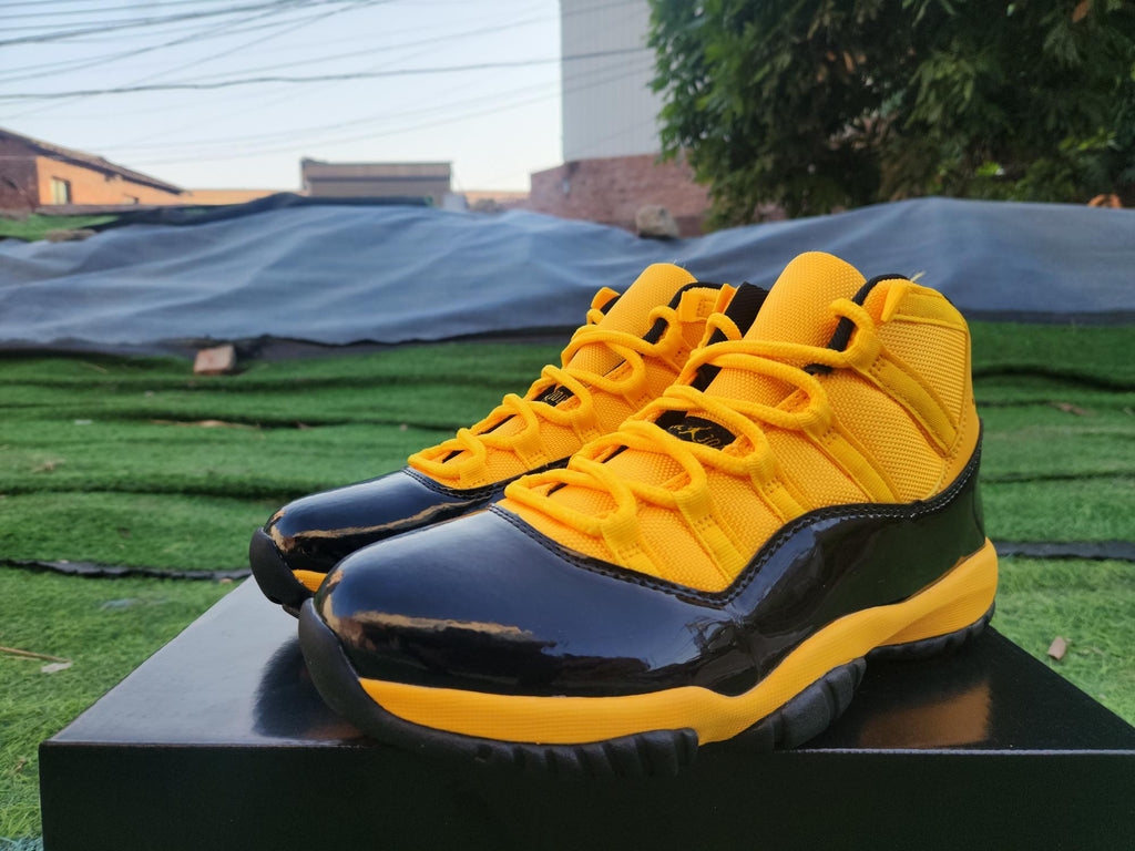 Air Jordan 11 High-Top Sneakers – Black & Yellow