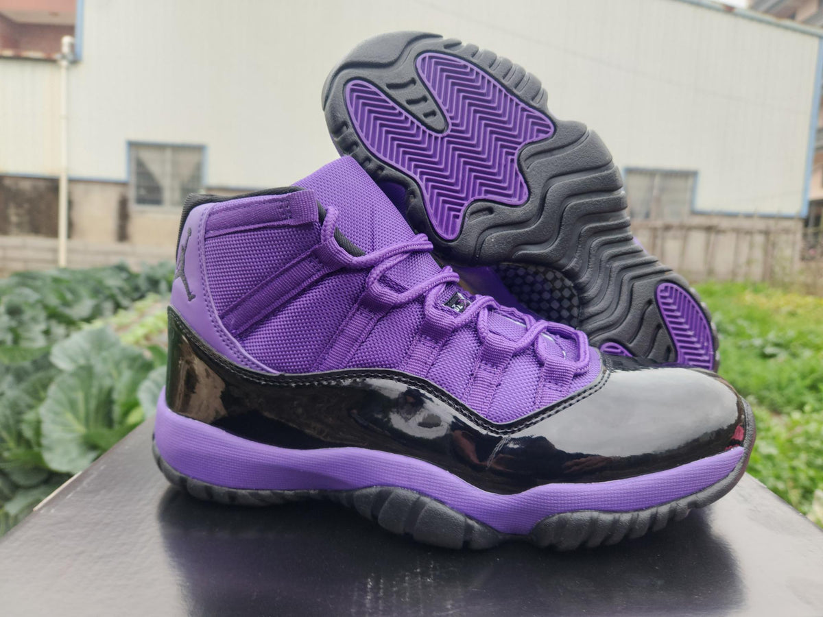 Air Jordan 11 Retro High-Top Sneakers – Black & Purple