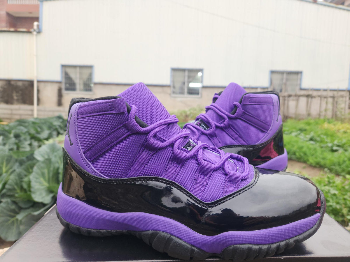 Air Jordan 11 Retro High-Top Sneakers – Black & Purple
