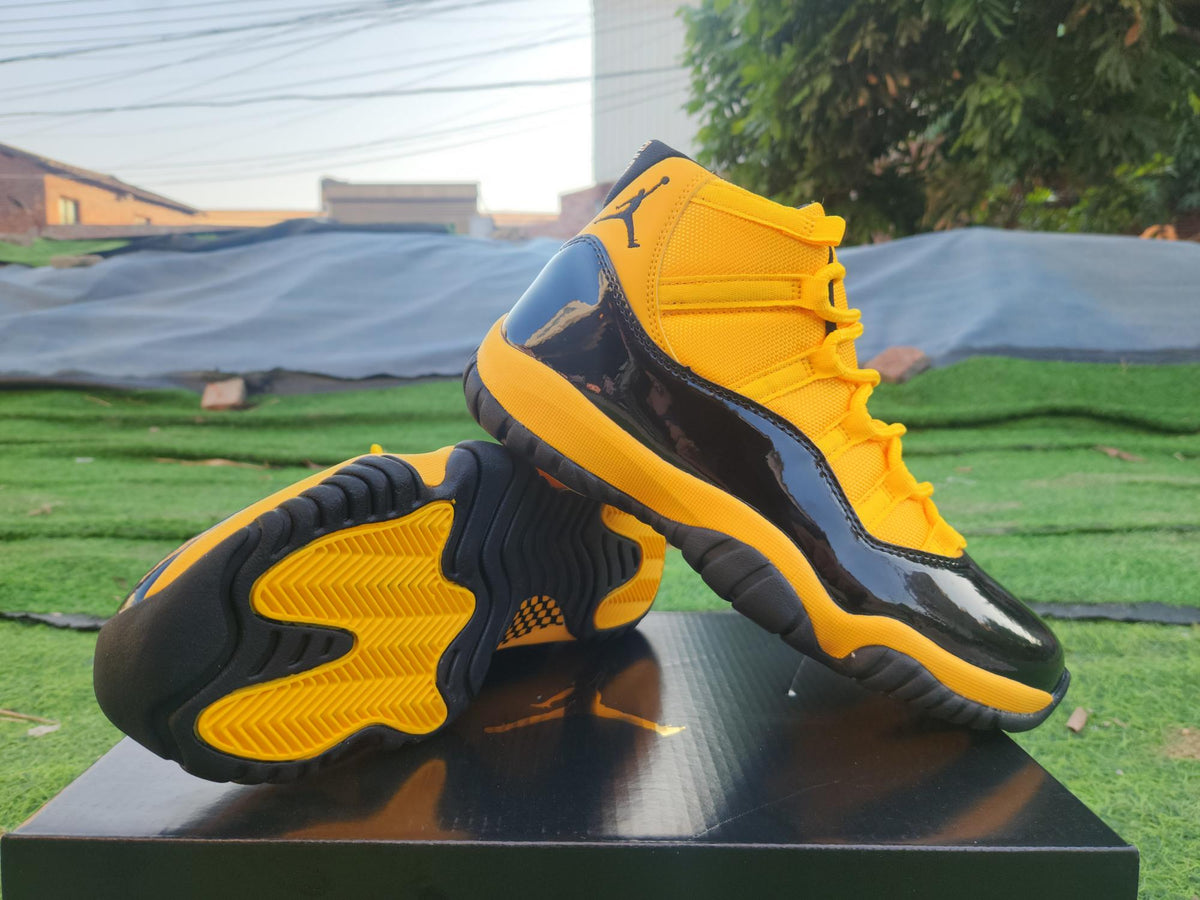 Air Jordan 11 High-Top Sneakers – Black & Yellow