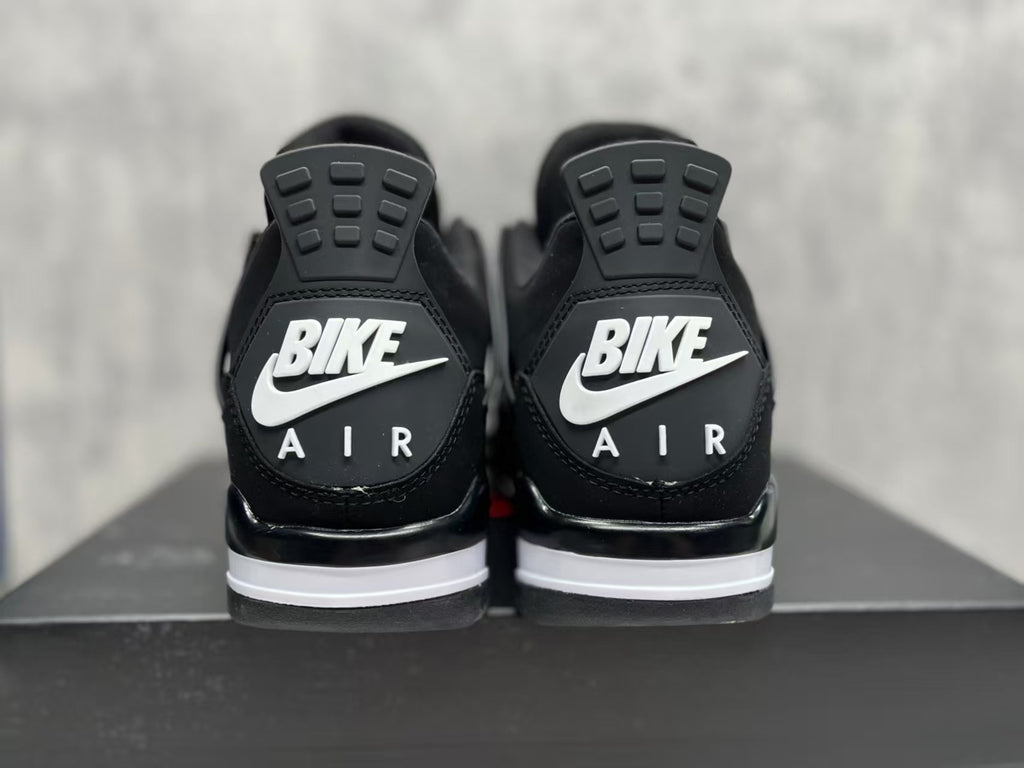 Air Jordan 4 Retro 'Black Motorsport' Sneakers - Black and Grey