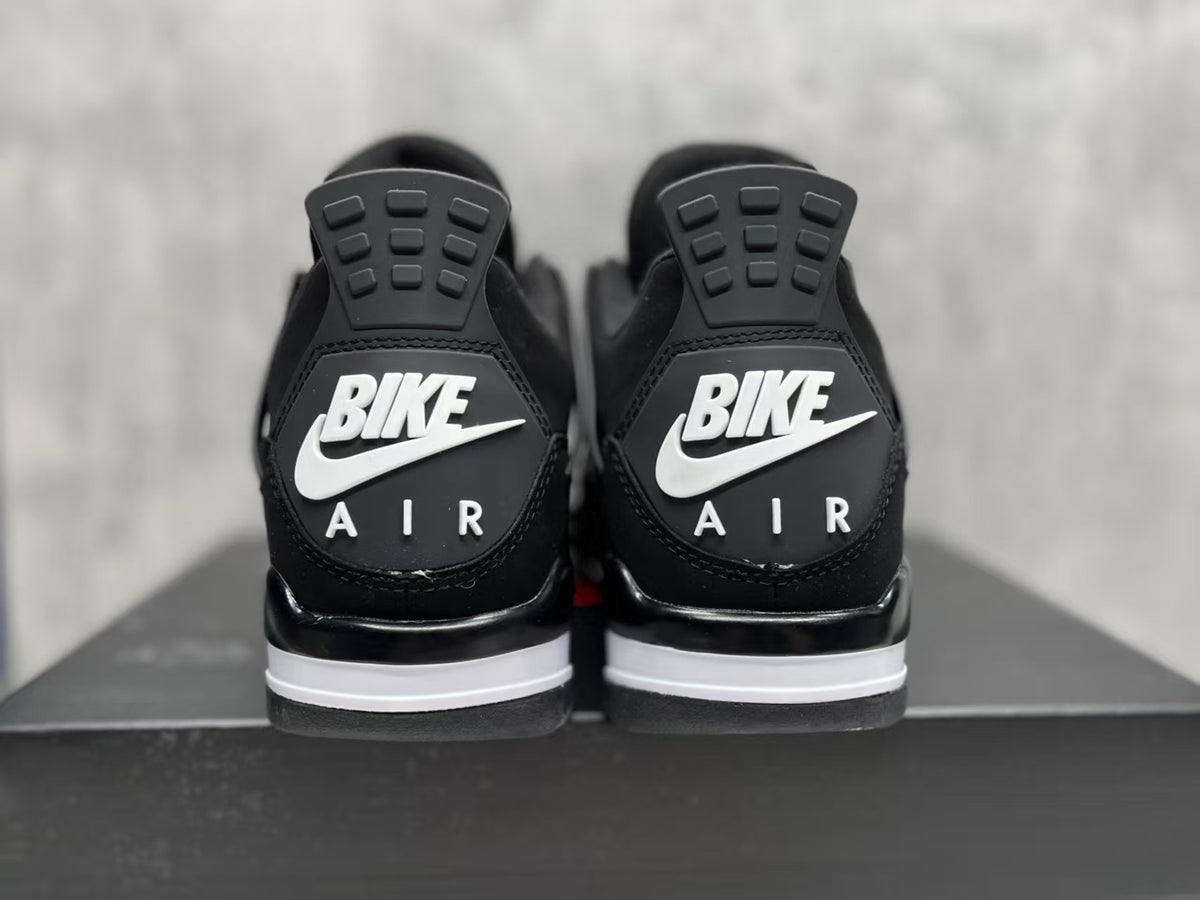 Air Jordan 4 Retro 'Black Motorsport' Sneakers - Black and Grey