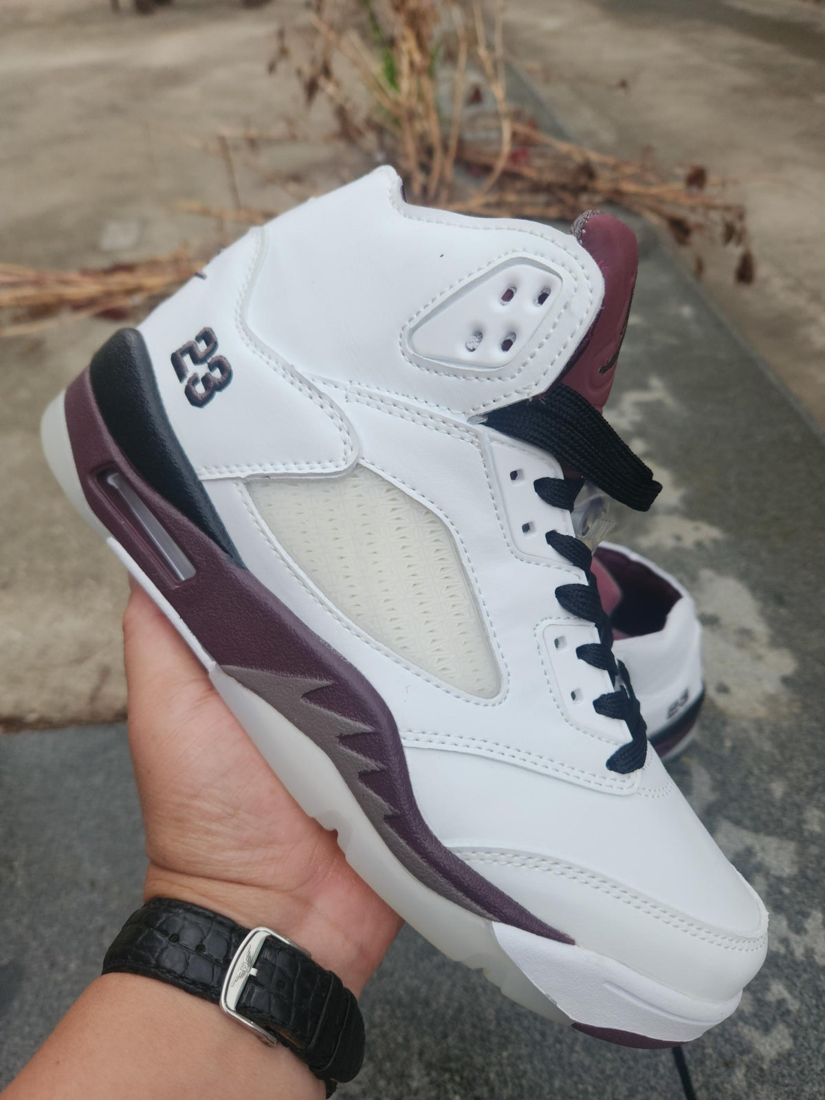 Air Jordan 5 Retro 'Violet Ore' Sneakers - White and Purple