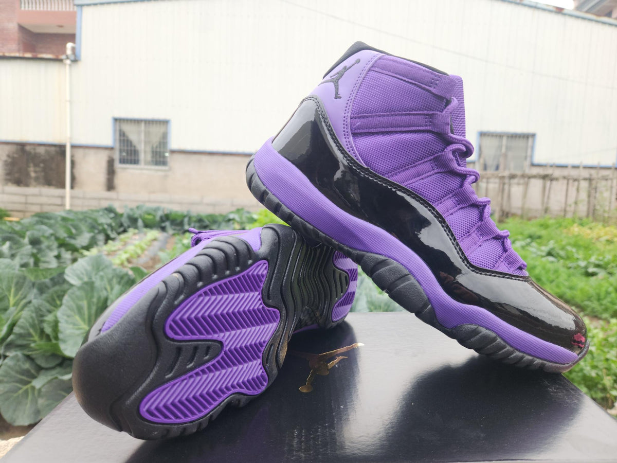 Air Jordan 11 Retro High-Top Sneakers – Black & Purple