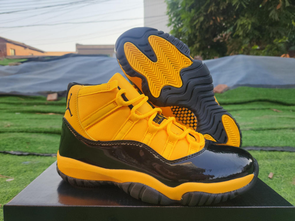 Air Jordan 11 High-Top Sneakers – Black & Yellow