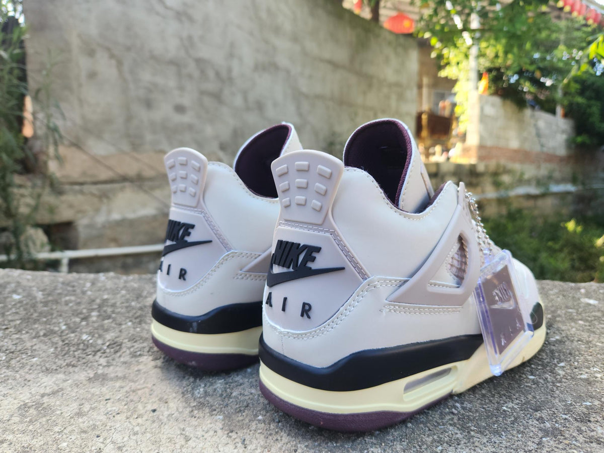 A Ma Maniére x Air Jordan 4 Sneakers - Pale Pink and Grey