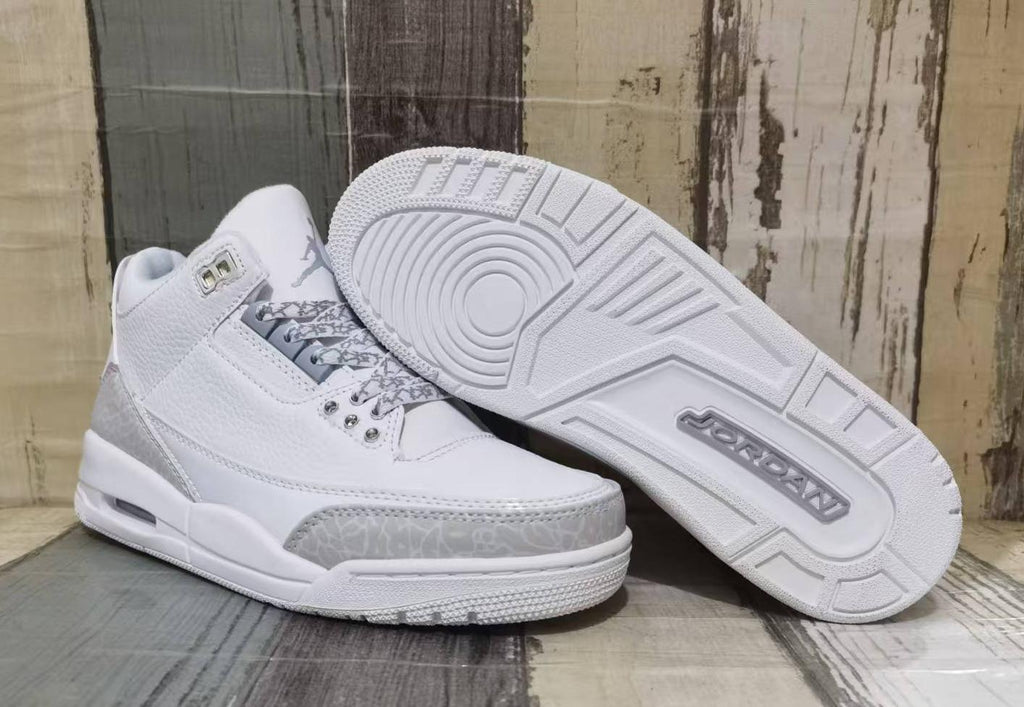 Air Jordan 3 Retro Sneakers - White and Light Grey