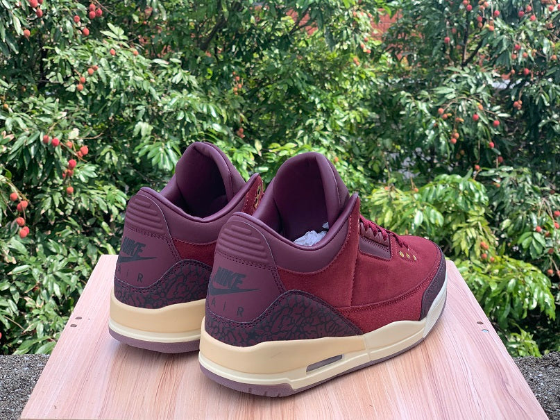Air Jordan 3 OG Premium 'Bin 23' Sneakers - Burgundy