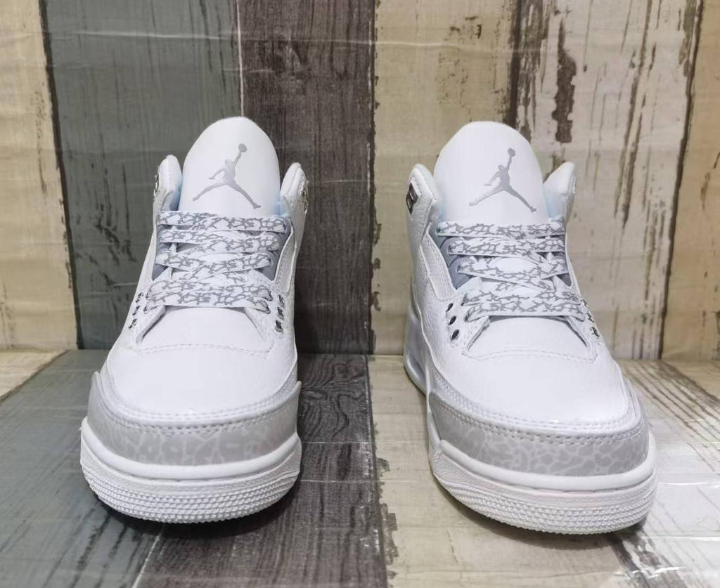 Air Jordan 3 Retro Sneakers - White and Light Grey