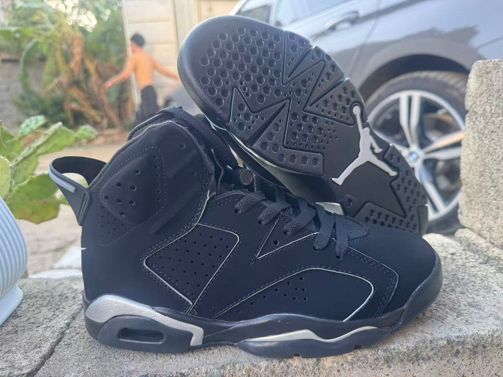 Air Jordan 6 Retro Sneakers - Black and Silver