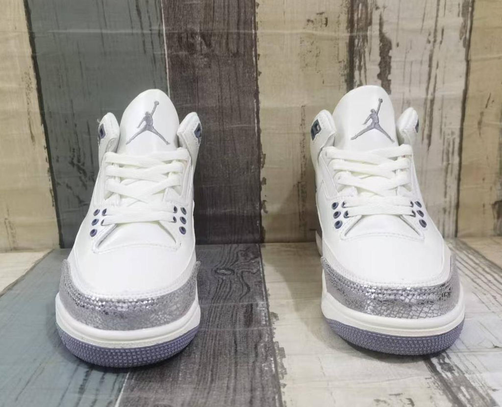 Air Jordan 3 Retro Men's Sneakers - Beige and Silver