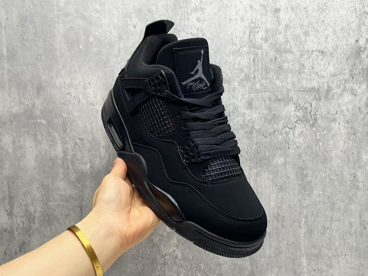 Air Jordan 4 Retro 'Black Cat' Sneakers - Black