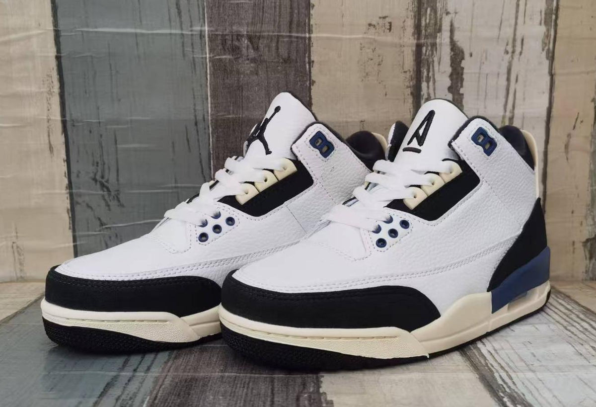 Air Jordan 3 Retro Men's Sneakers - White, Black and Blue