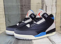Air Jordan 3 Retro Men's Sneakers - Black, Blue and Red