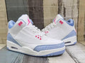 Air Jordan 3 Retro Men's Sneakers - White, Light Blue and Pink