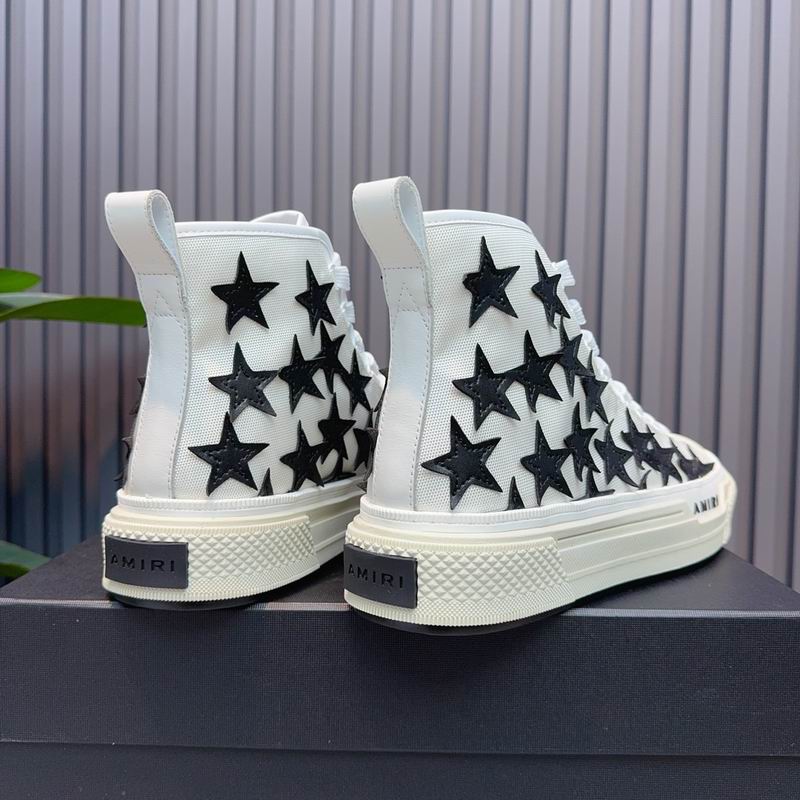AMIRI Star High-Top Sneakers - White and Black