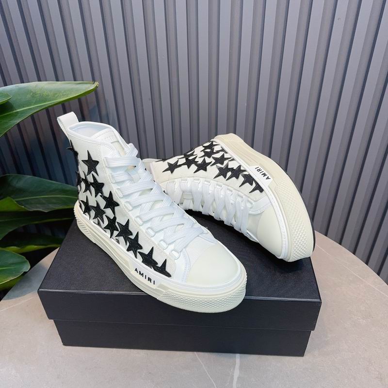 AMIRI Star High-Top Sneakers - White and Black
