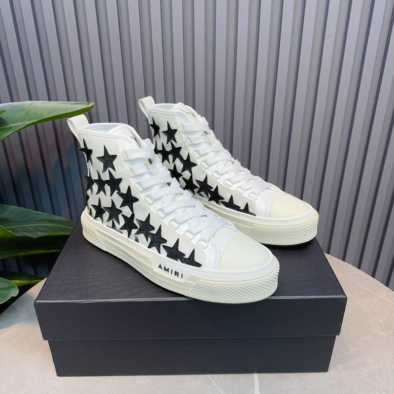 AMIRI Star High-Top Sneakers - White and Black