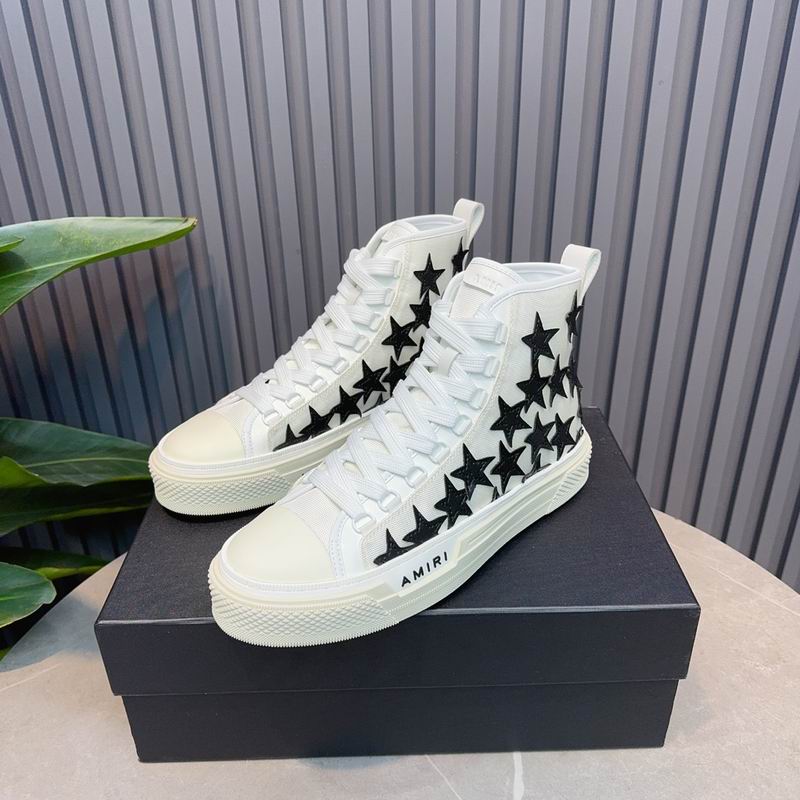 AMIRI Star High-Top Sneakers - White and Black