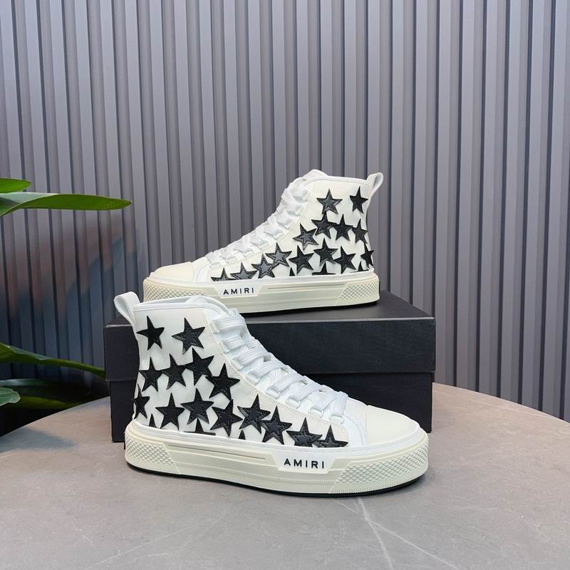 AMIRI Star High-Top Sneakers - White and Black