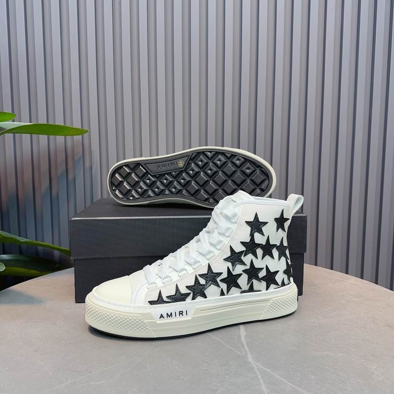 AMIRI Star High-Top Sneakers - White and Black