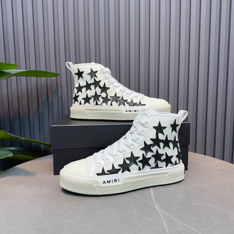 AMIRI Star High-Top Sneakers - White and Black