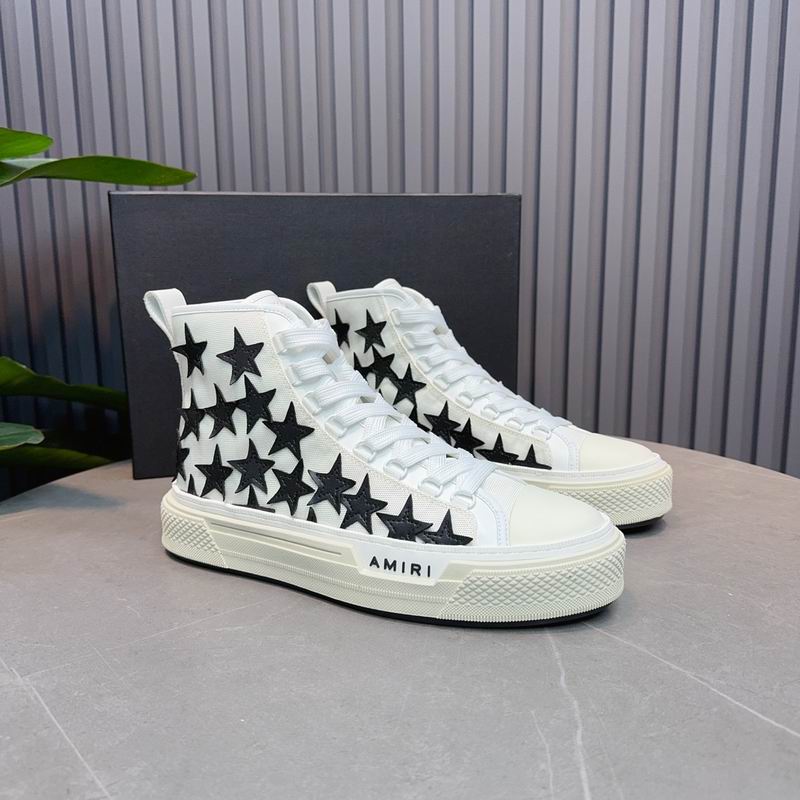 AMIRI Star High-Top Sneakers - White and Black