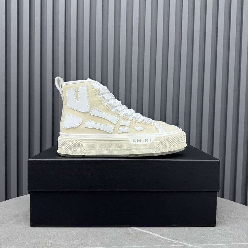AMIRI Skeleton High-Top Sneakers - Cream and White