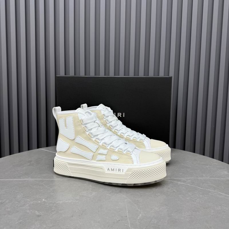 AMIRI Skeleton High-Top Sneakers - Cream and White