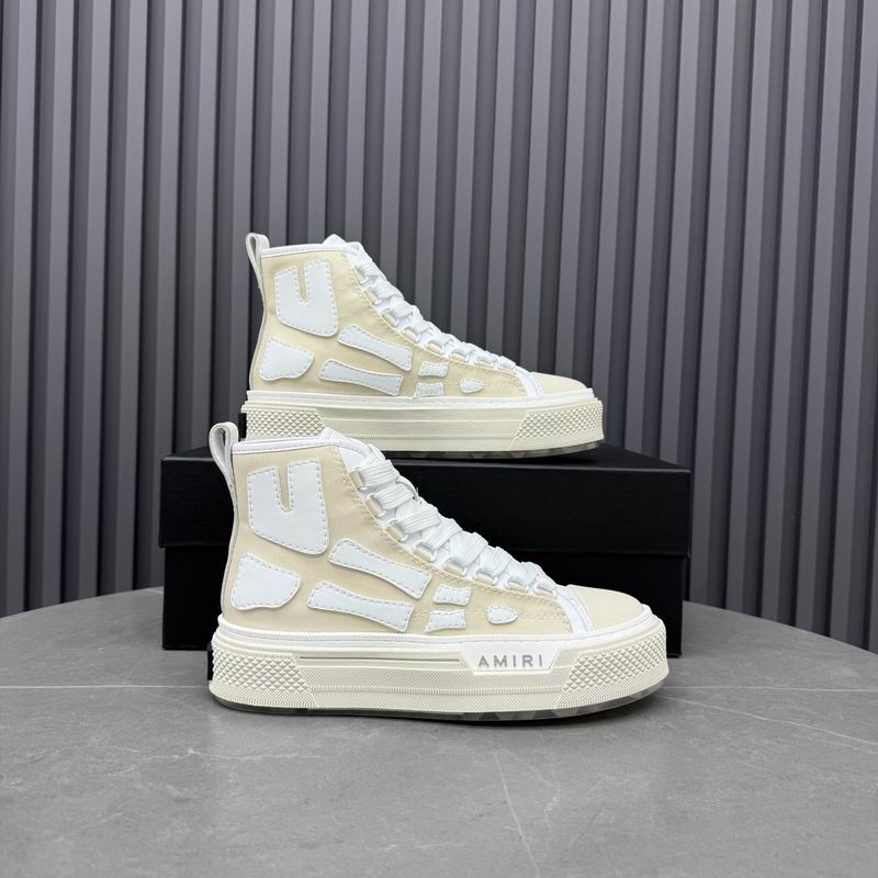AMIRI Skeleton High-Top Sneakers - Cream and White