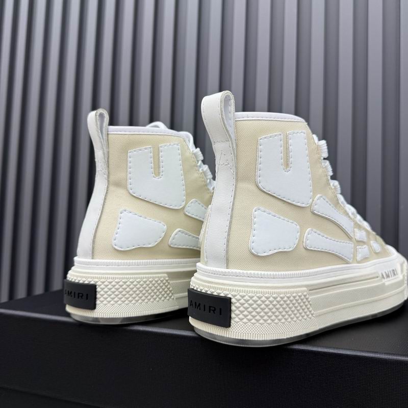 AMIRI Skeleton High-Top Sneakers - Cream and White
