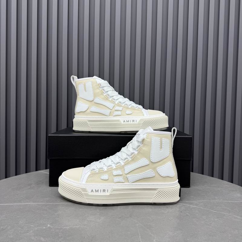 AMIRI Skeleton High-Top Sneakers - Cream and White