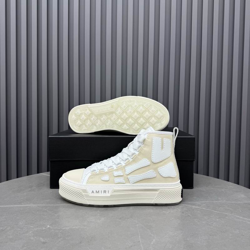 AMIRI Skeleton High-Top Sneakers - Cream and White