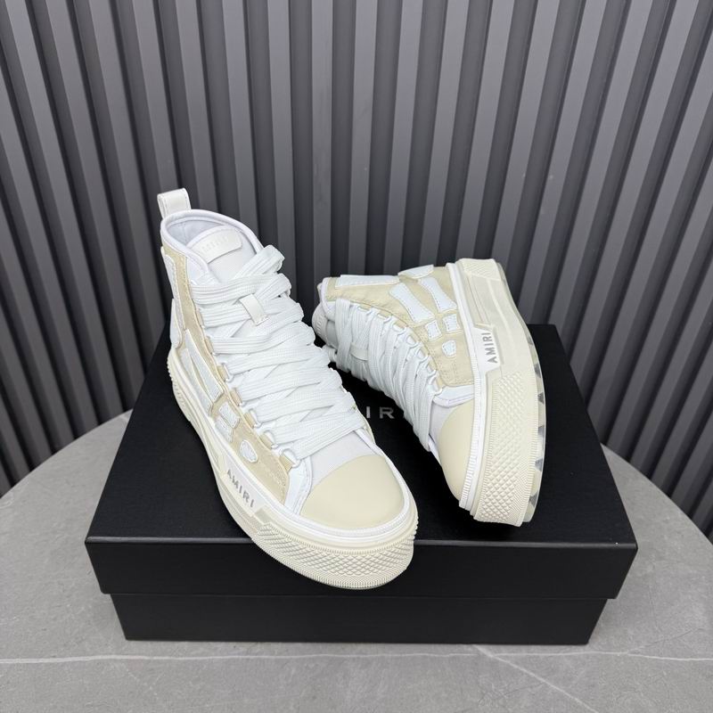 AMIRI Skeleton High-Top Sneakers - Cream and White