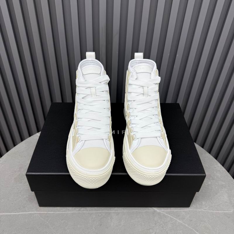AMIRI Skeleton High-Top Sneakers - Cream and White