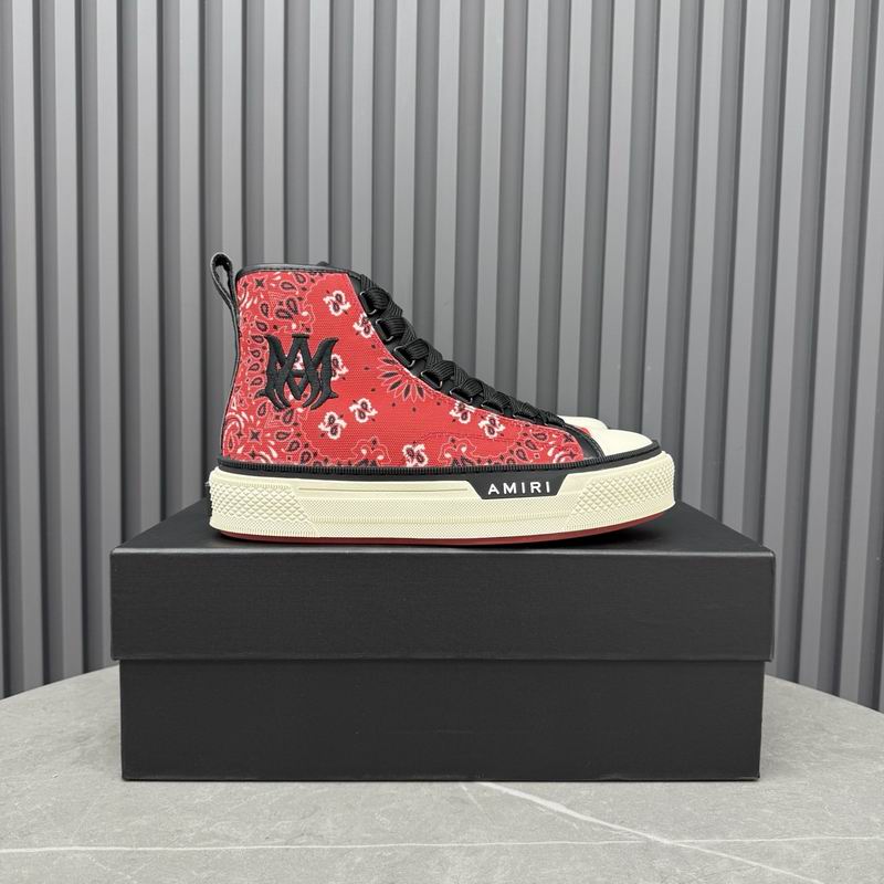 AMIRI Bandana-Print High-Top Sneakers - Red and Black