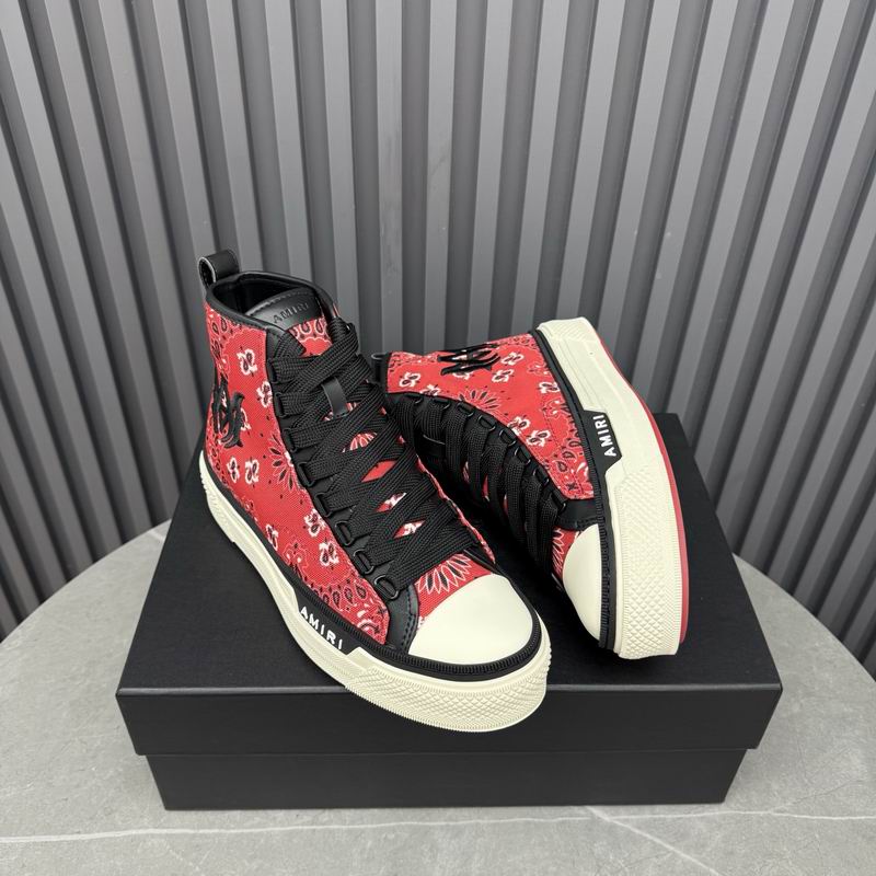 AMIRI Bandana-Print High-Top Sneakers - Red and Black
