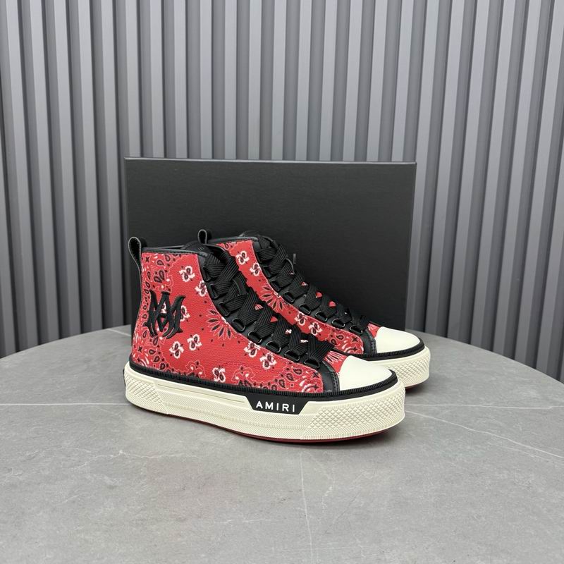AMIRI Bandana-Print High-Top Sneakers - Red and Black