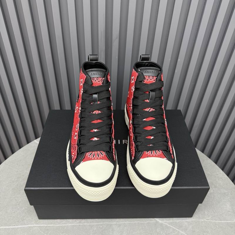 AMIRI Bandana-Print High-Top Sneakers - Red and Black