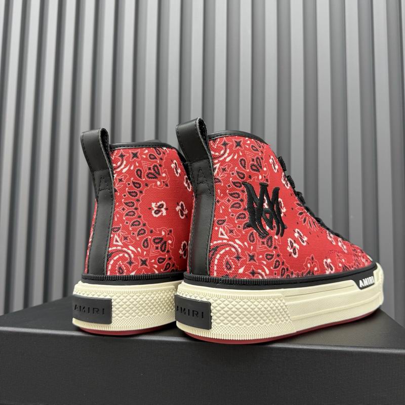 AMIRI Bandana-Print High-Top Sneakers - Red and Black