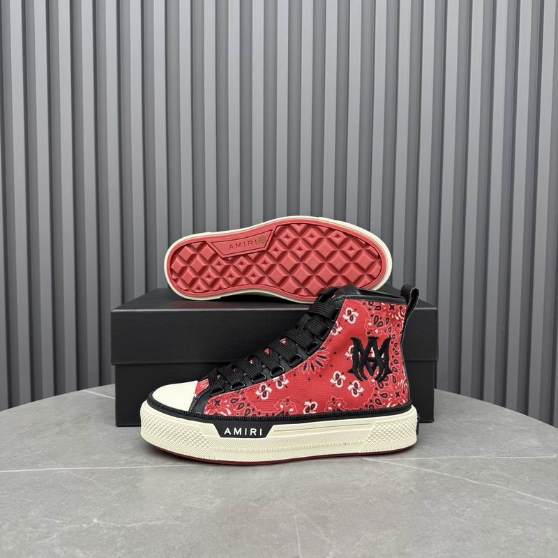 AMIRI Bandana-Print High-Top Sneakers - Red and Black