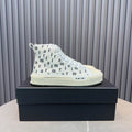 AMIRI Letter-Print High-Top Sneakers - White and Black