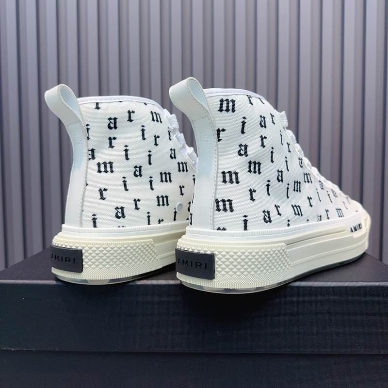 AMIRI Letter-Print High-Top Sneakers - White and Black