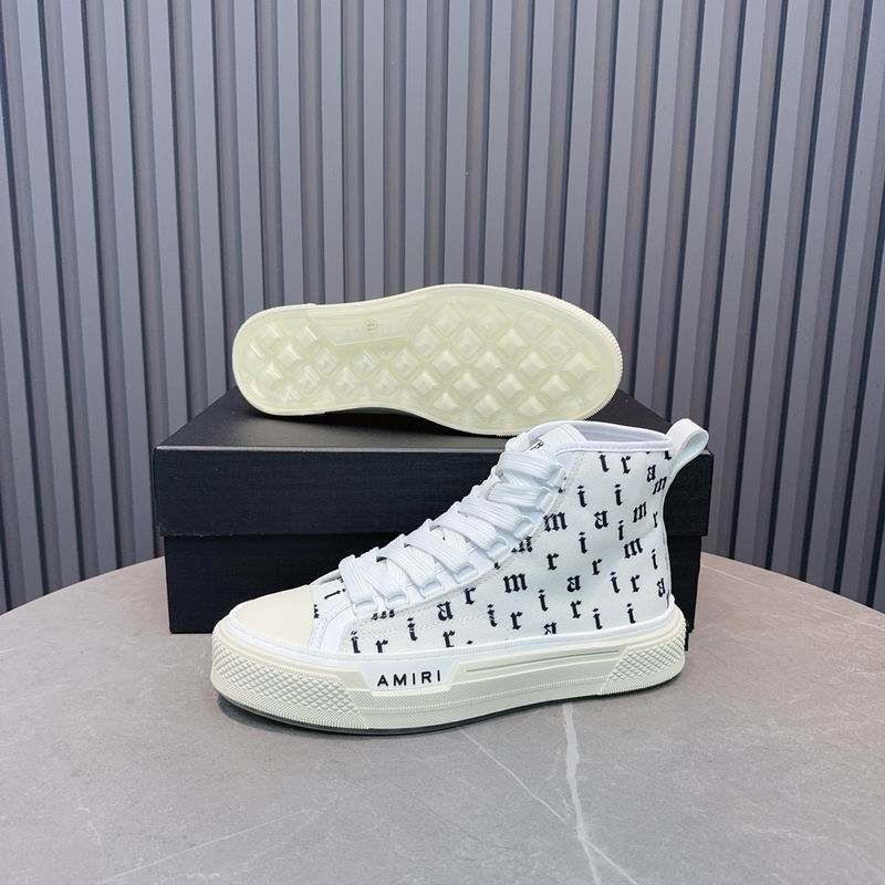 AMIRI Letter-Print High-Top Sneakers - White and Black
