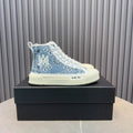 AMIRI Bandana-Print High-Top Sneakers - Light Blue and White