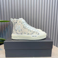 AMIRI Bandana-Print High-Top Sneakers - Cream and Black