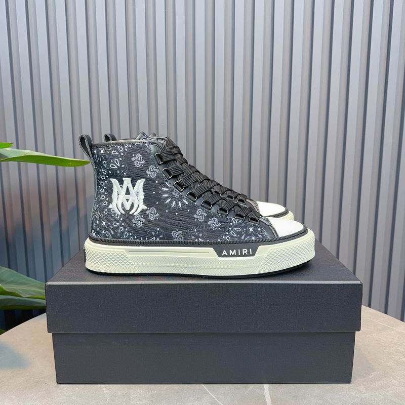 AMIRI Bandana-Print High-Top Sneakers - Black and White